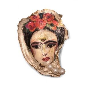 Hand Crafted Seashells with Pearls, Trinket Dish, Decorative Piece